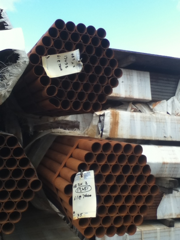 7.600 Mtr Lengths of 48.3 mm x 2 mm Unused Rusty Steel Tube - Chs ...