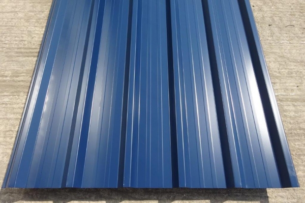 Seconds Coating Damaged 8 ft x 1.000 Mtr Dark Blue Polymer Coated Box Profile Roofing Sheets