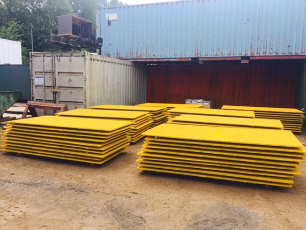 2.400 Mtr Long x 1.200 Mtr Wide x  18.5 mm Thick  Anti Skid Steel Road Plate Painted Yellow - Bespoke - Made to Order  Plate