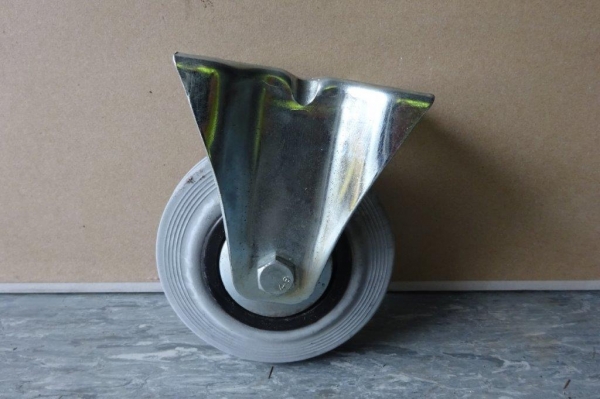 Trolley Wheel Caster / Castor - 125mm Diameter -  Fixed Top Plate - Used