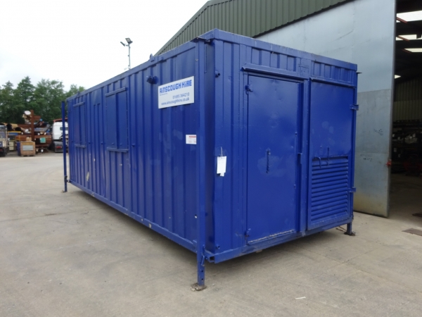 24ft Long 9ft Wide Blue Anti-vandal Welfare Unit / Self-contained / Office / Canteen / Toilet / Generator Room - Refurbished / Second Hand  - Store (ref 2097)