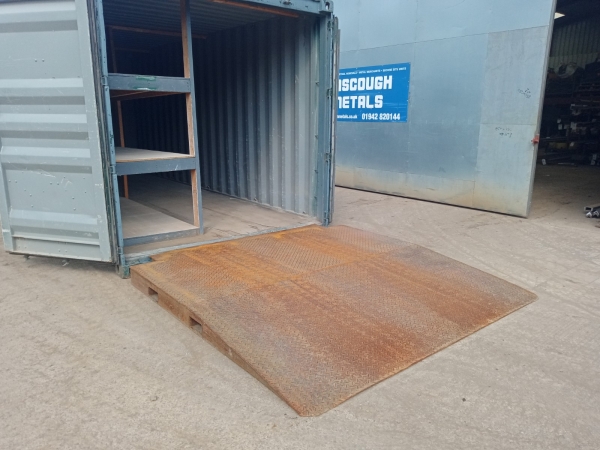Steel Chequer Tread Container Loading Ramp 2530mm Long x 2510mm Wide - Used