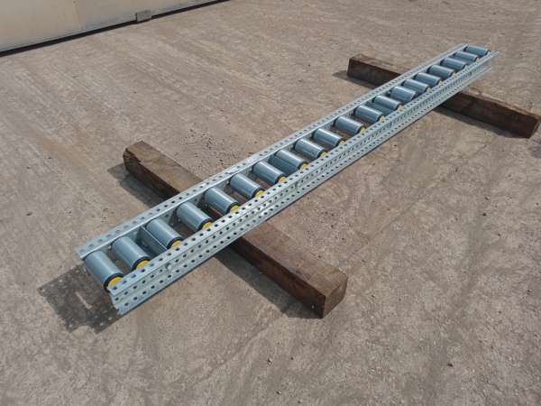 Interroll Pallet Flow Roller Track With Speed Controller 210mm Wide x 2210mm Long / Roller Bed / Flow Rack / Pallet Flow / Carton Flow / Carton Storage - Used