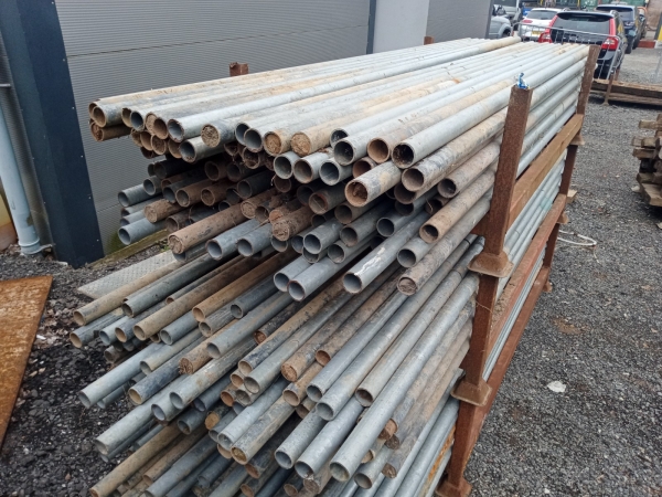 10ft to 11ft 48.3mm x 3mm/4mm Used Galv ex Scaffold Tube - Circular Hollow Section - Steel Tube - Drainage - Water Pipe - Used