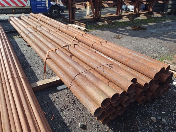 6.100 Mtr 127 mm x   3.6 mm Steel Tube  - Chs Drainage - Water Pipe - Stock Rusty - Unused