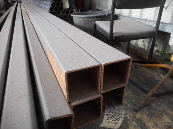 12.100 Mtr of 140 mm x 140 mm x  6 mm Steel Box Section  ( Unused  )