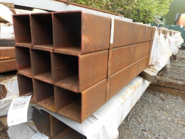 10.000 Mtr of 150 mm x 150 mm x  5 mm Steel Box Section  ( Unused Stock Rusty )