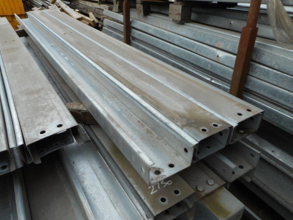 Used c Purlins 130 mm Deep - 2.655 Mtr Length Overall - no Cleats - Side Purlins - Cladding Purlins