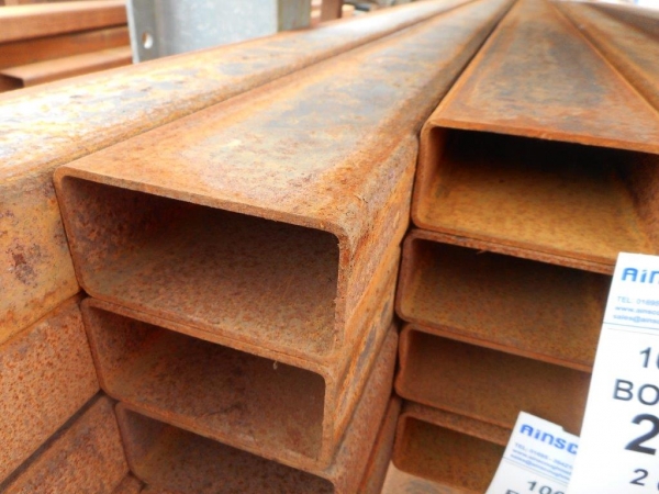 2.500 Mtr of 100 mm x 50 mm x  3 mm Steel Box Section  ( Used Stock Rusty )