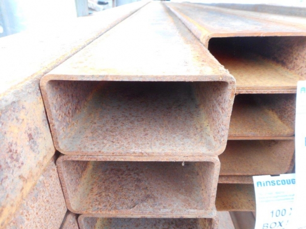 2.550 Mtr of 100 mm x 50 mm x  3 mm Steel Box Section  ( Used Stock Rusty )