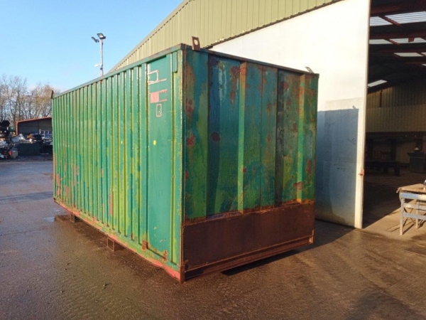 20 ft Long 8 ft Wide Green Steel Storage Container - Second Hand - Store
