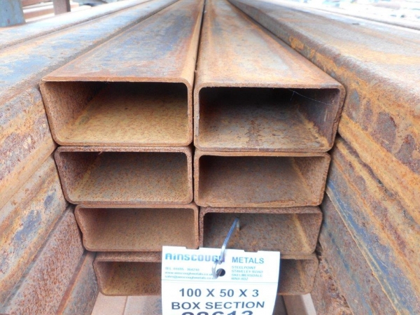 2.280 Mtr of 100 mm x 50 mm x  3 mm Steel Box Section  ( Used Stock Rusty )