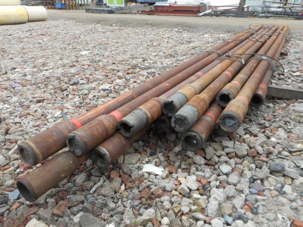 9.500 / 9.540 Mtr 139.7mm x   12mm Interlocking Steel Drill Tubes / Drill Pipes / Chs -  Drainage - Water Pipe - Stock Rusty Used