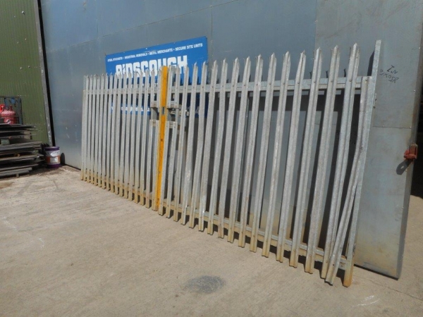 Palisade Double Gate - Galv - 2.000mtr High x 5.500mtr Wide \'w\' Triple Point Top - Steel Gate - Security Gate - Site Gate - Yard Gate